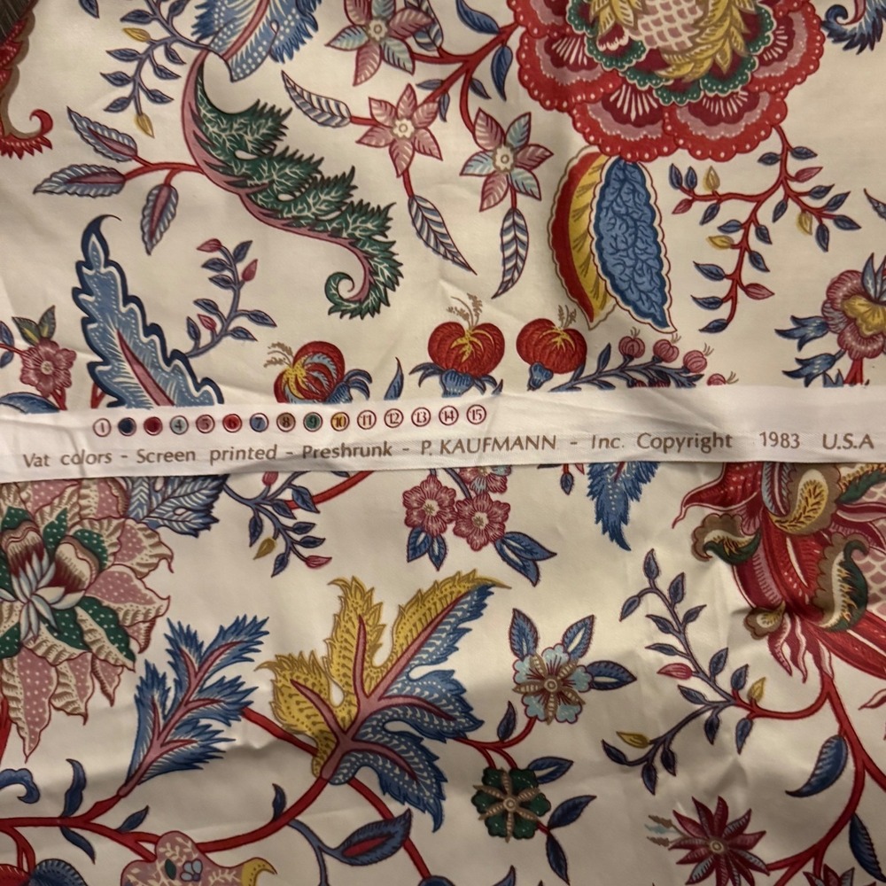 P Kaufmann Waverly Floral Cotton Fabric Lot 2 Yards Greenfield Village Vintage - Picture 7 of 9